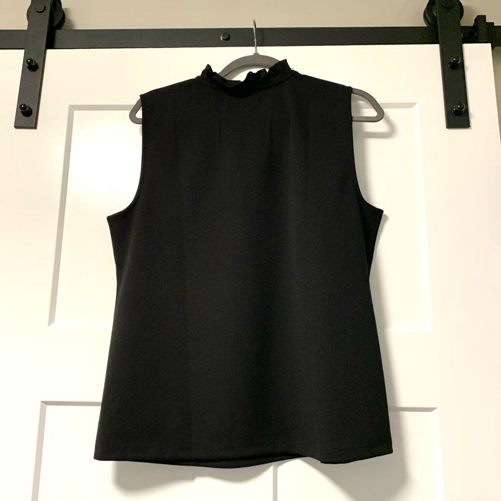 Ann Taylor Pearlized Button Ruffle Neck Top - Picture 6 of 8